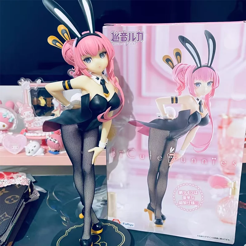 在庫あり-本物のフュリュー-ビキュート-バニーズ-フィギュア-モデル-おもちゃ-28cm-初音ミク-ブラックシルク-バニーガール-コレクタブル-デスクトップデコレーション