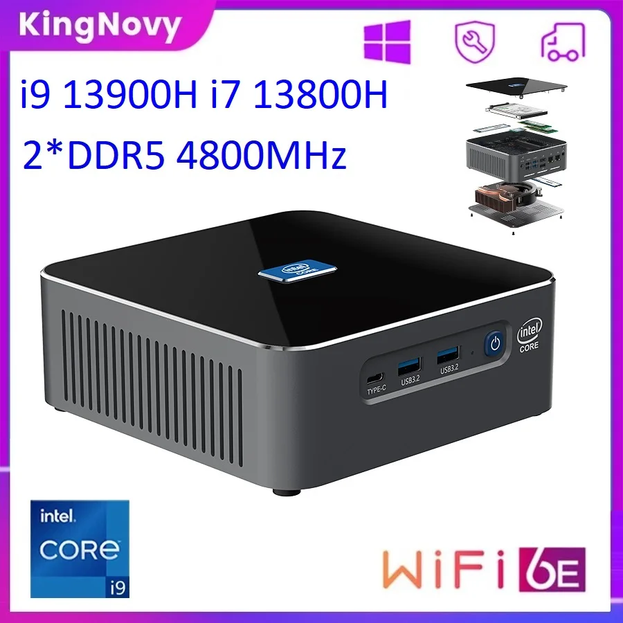 S600 Gaming Mini PC 13th Gen Intel i9 13900H 12900HK 2*DDR5 2*PCIe 2*2.5G LAN desktop  Windows 11 Micro gamer Computer WiFi6