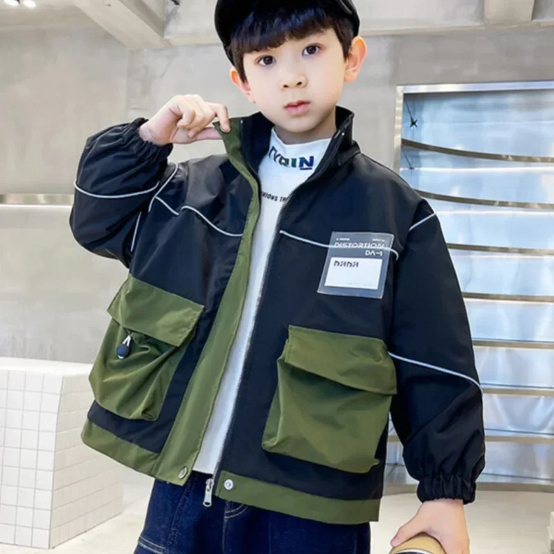 

Boys Coat Jacket Cotton Windbreak 2024 In Stock Warm Plus Thicken Tracksuit Spring Autumn School Children's Clothing