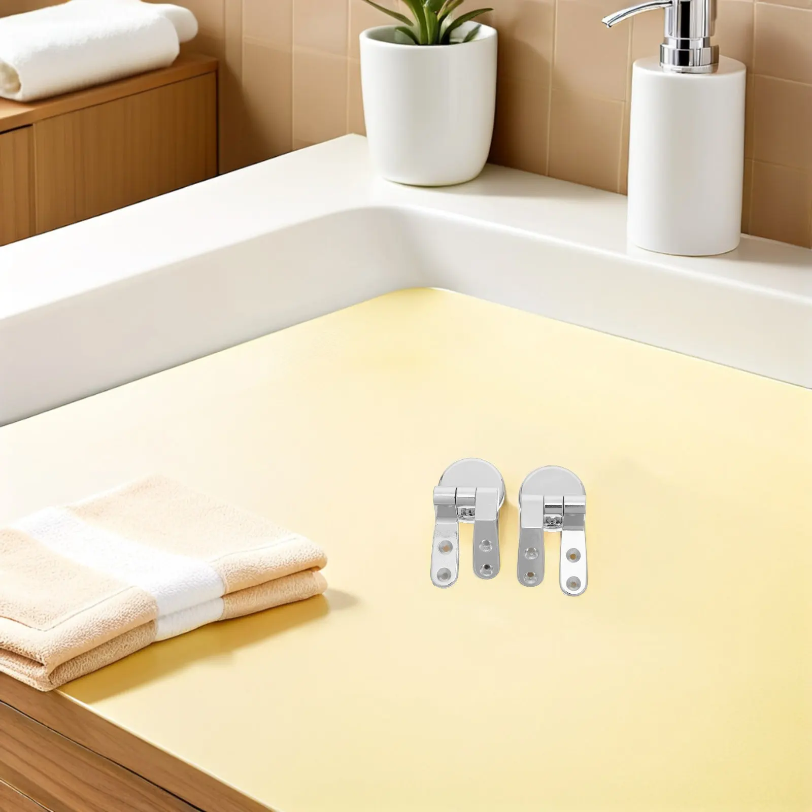 

1Set Zinc Alloy Toilet Seat Hinge Replacement Fixing Kit Heavy Duty Non Corrosive Secure Fast Installation for All Toilet Styles