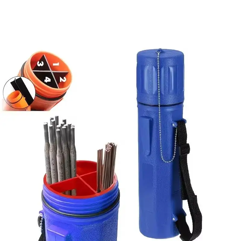 Welding Rod Storage Tube Electrode Rod Storage Tools Holds 35cm Electrodes, Removable Internal Dividers Electrode Protection Bo