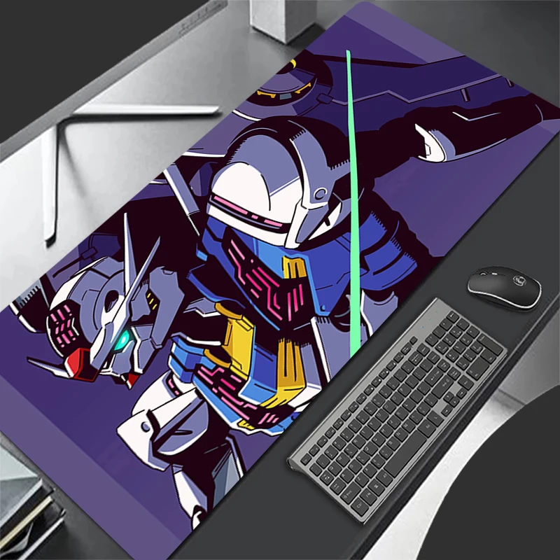 Mouse pad grande guerreiro mecânico gundam aéreo antiderrapante borracha gaming mousepad mesa para escritório e jogos pc anime mousepad