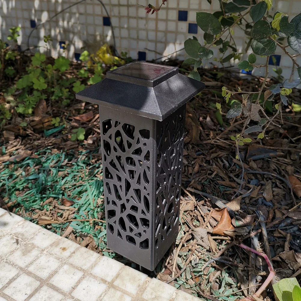 

6Pcs Solar Lawn Lights Hollow Out Waterproof Ground Stake Lights Outdoor Garden Lawn Yard Landscape Lighting White