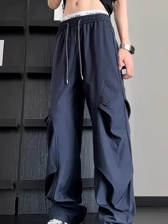 American Sle Pleated Outdoor Work Trousers Men Women Summer Thin Qui Dry Lightweight Casual Loose Cargo Pants