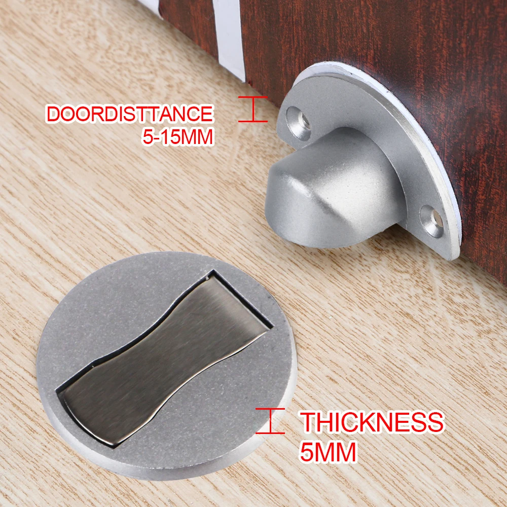 Furniture Hardware Magnetic Door Stops Hidden Door Holders Catch Floor Nail-free Doorstop 304 Stainless Steel Door Stopper