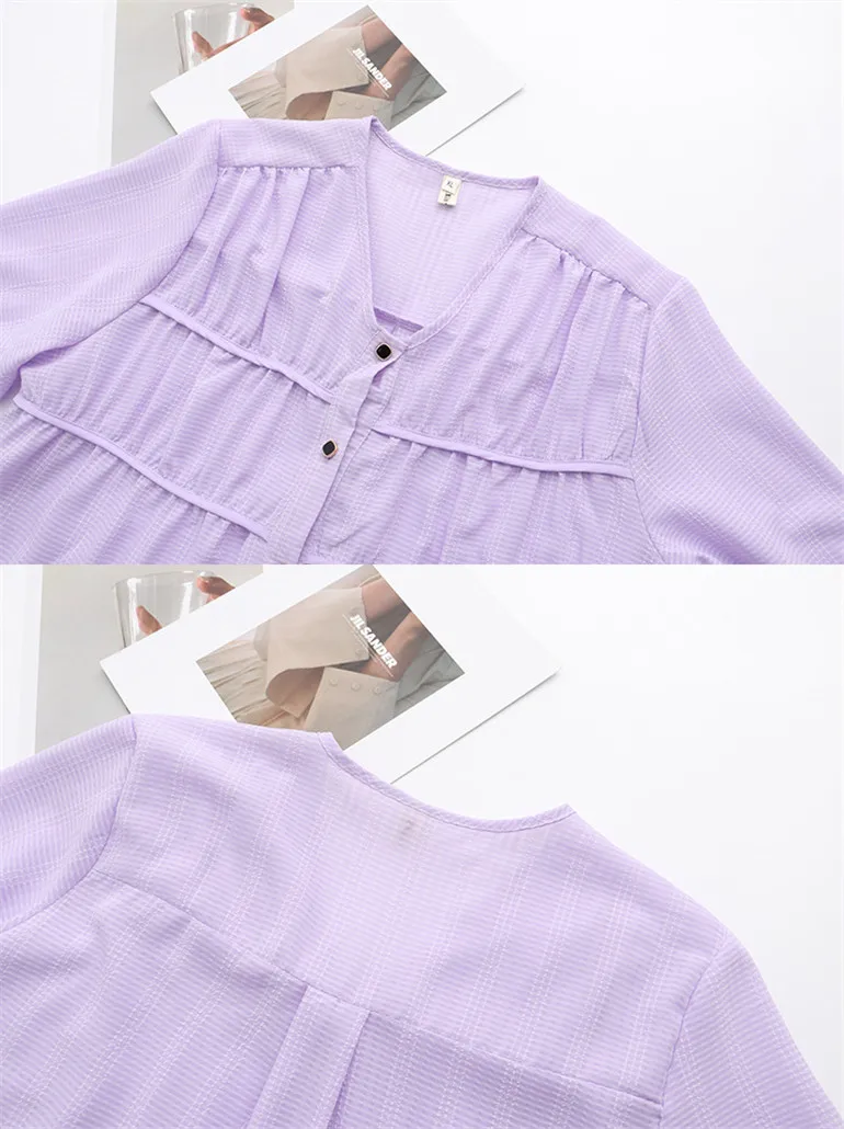 New 2023 Ladies Spring Summer Plus Size Tops For Women Large Size Short Sleeve V-neck Purple T-shirt Blouse 3XL 4XL 5XL 6XL