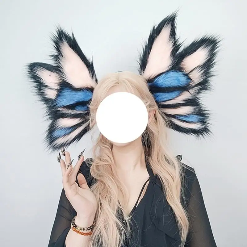 2025 New Animal Ears 헤드 밴드 헤어 밴드 엘프 귀는 크리스마스 할로윈 코스프레 파티 나비 헤드 밴드를위한 헤어 액세서리