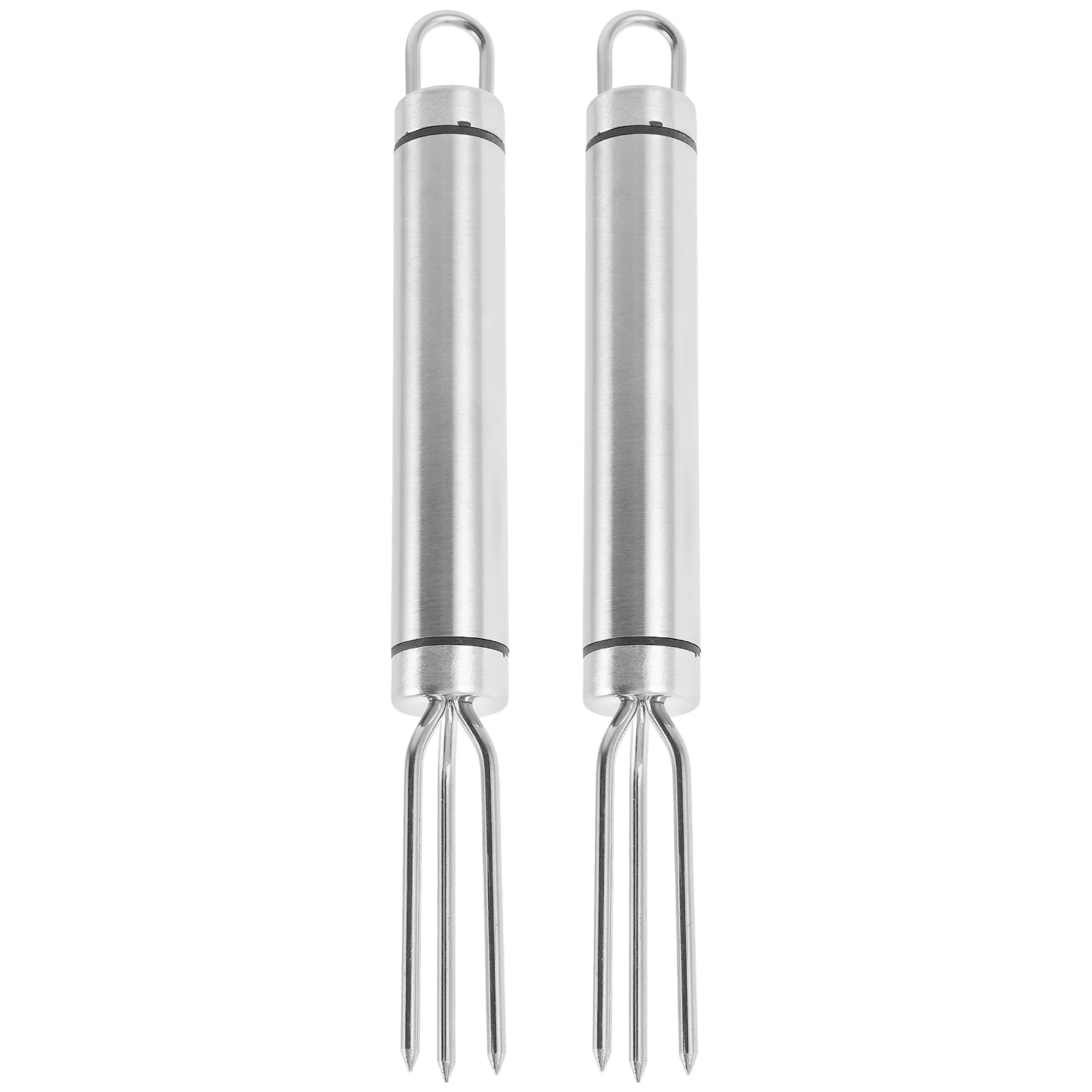 

2Pcs Stainless Steel Corn Forks Corn Holders Bbq Skewers Multi Purpose Barbecue Tool Portable Outdoor Use Bbq Forks