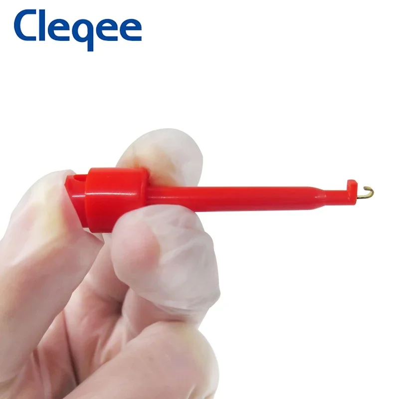 Cleqee P1039 2/4PCS ปลั๊กกล้วย4มม.Test Hook Clip ทดสอบมัลติมิเตอร์ Mini Grabber 1M 500V/5A