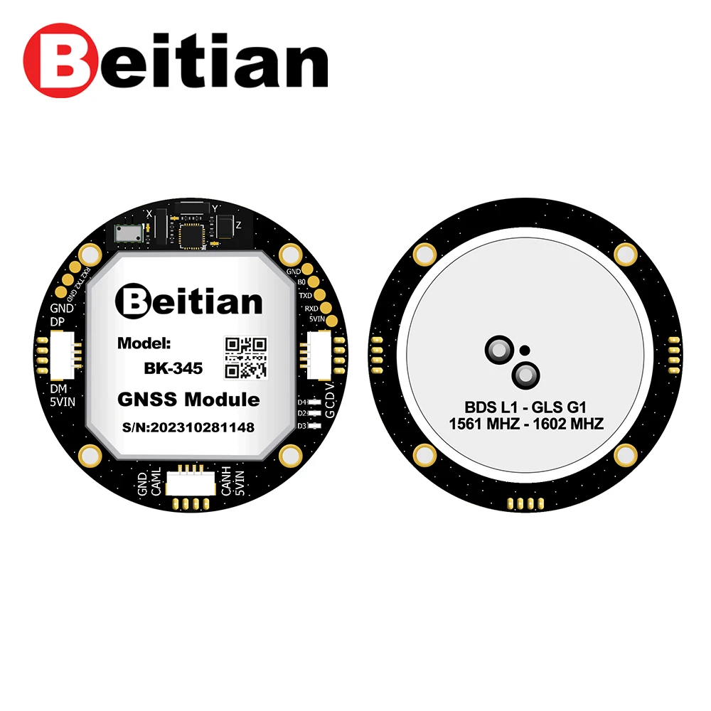 Beitian CAN Level RM3100 STM32 MS5611 4G SD card NEO-M9N ceramic patch antenna customizable GPS GNSS module BK-345