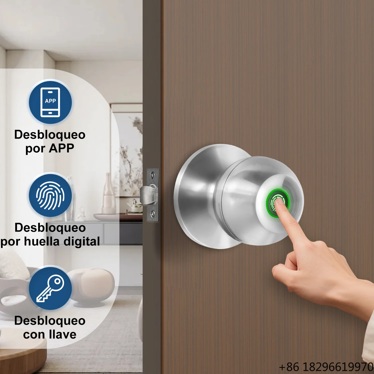 App Home Bedroom Cylinder Machine Doorbell  Access Control Cards Fingerprint Lock Pick Aluminum Smart Lock Door
