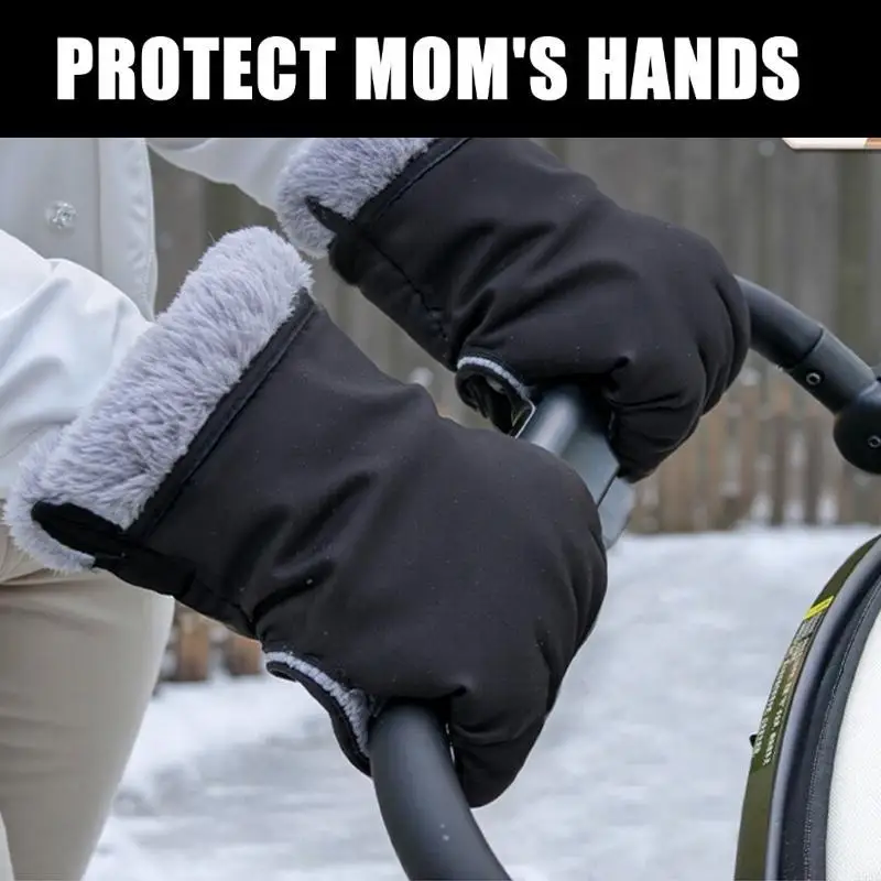 95AE Lắp đặt nhanh xe đẩy Tay cầm Vỏ bọc lông cừu mềm chống gió Bịt tay