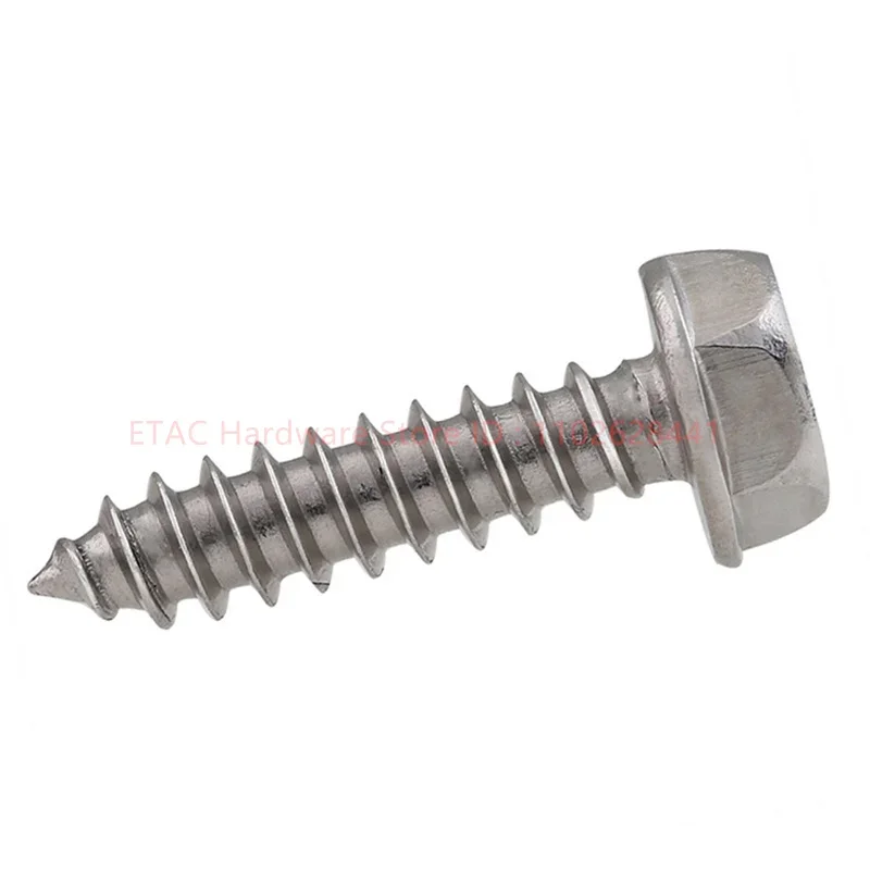 M3-M10 Phillips External Hex Flange Self Tapping Wood Screws With Pad Washer 304 Stainless Steel Cross Hexagon Head Bolts