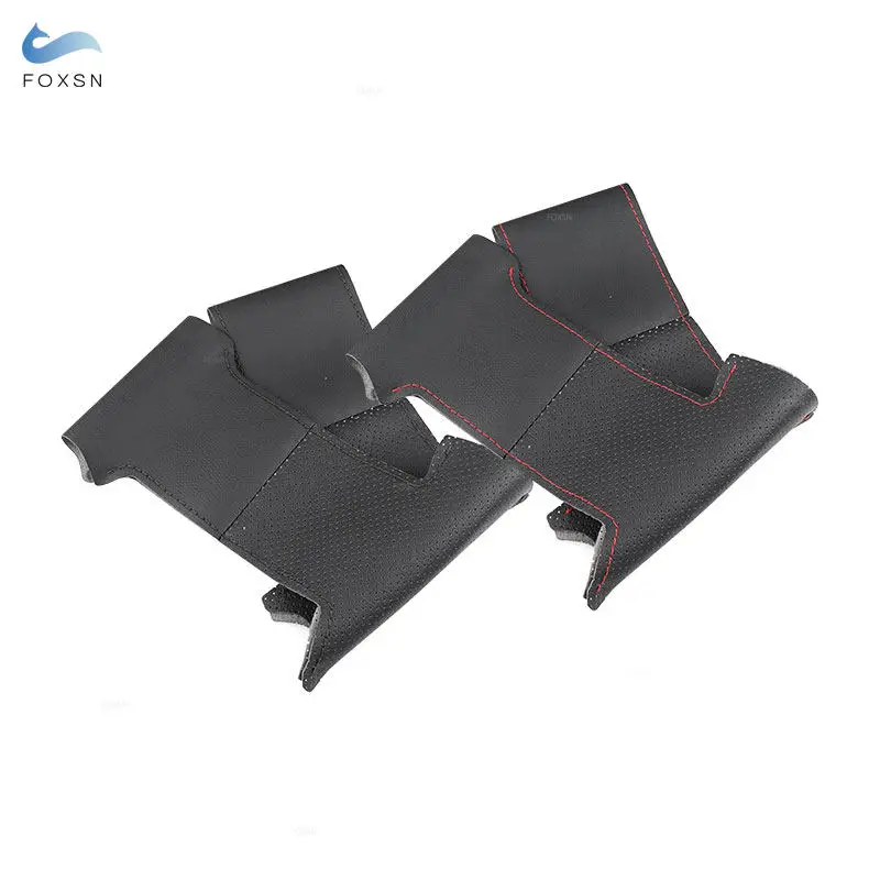 Hand Sewing Car Steering Wheel Cover Perforated Microfiber Leather Trim For Hyundai Santa Fe 2001 2002 2003 2004 2005 2006