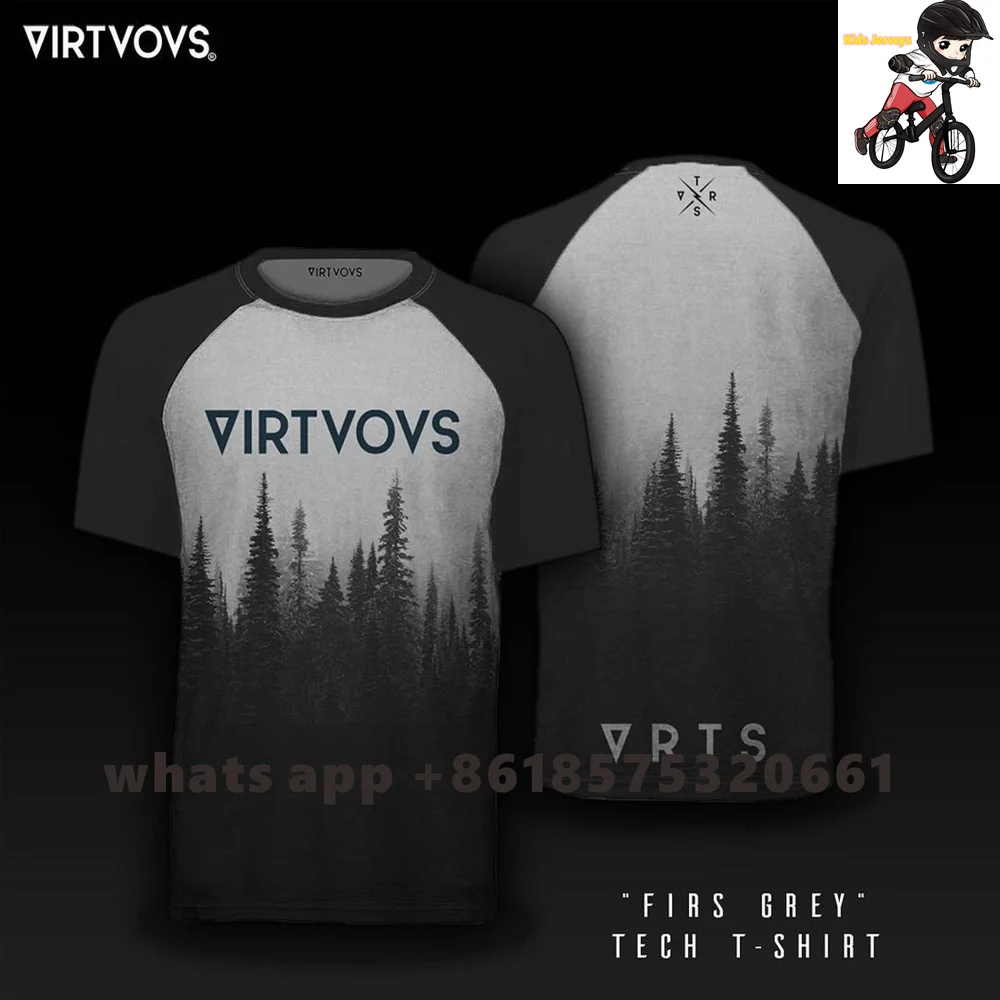 Virtuous Kids Downhill Jerseys Short Sleeve Bike Race Training T-Shirt DH MTB Offroad Motorcycle Children Downhill Ride Clothing