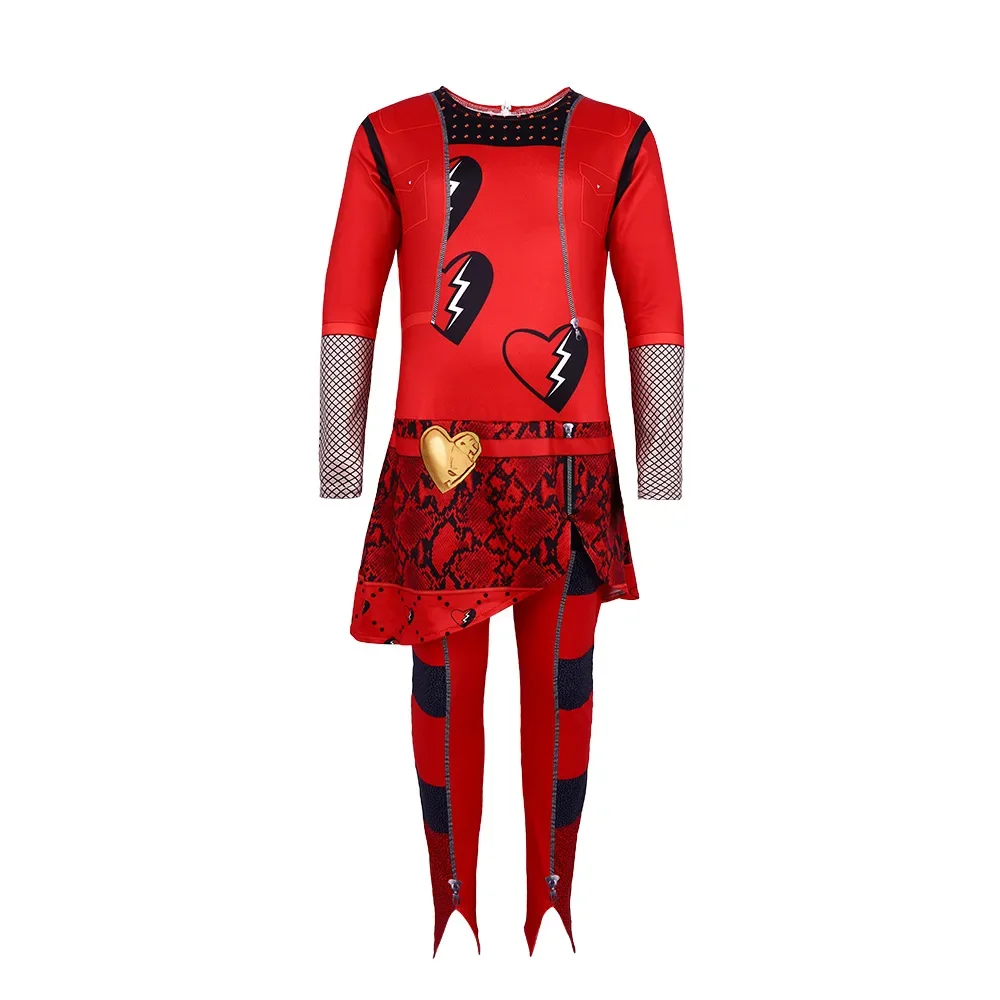 Movie Descendants: The Rise of Red Dress Cosplay Costume Red Chloe Girl Skirt Halloween Costume Performance Costume