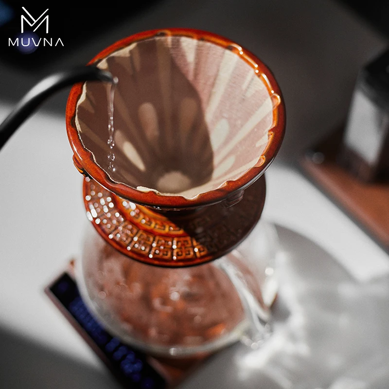 

MUVNA Coffee Dripper/Ceramic Slow Brewing Accessories for Home,Cafe,Restaurants/Impressive Coffee Gifts for Family and Friends