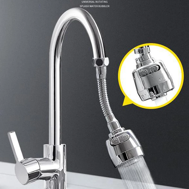 360 Degree Adjustment Faucet Extension Tube Water Saving Nozzle Filter 2/3 Mode Sprayer Universal Tap Bathroom Faucet Connector