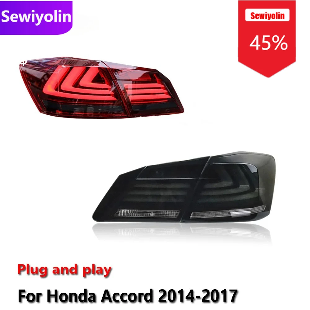 

Car DRL LED Tail Light Assemblies For HONDA Accord 2013-2017 RGB Auto Fog DRL Brake Turn Signal Lamp Plug And Play