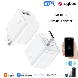 Tuya Smart WiFi/Zigbee Micro 1 2 3 USB Adaptor Switch 5V Mini USB Power Adaptor Smart Life Control Via Alexa Google