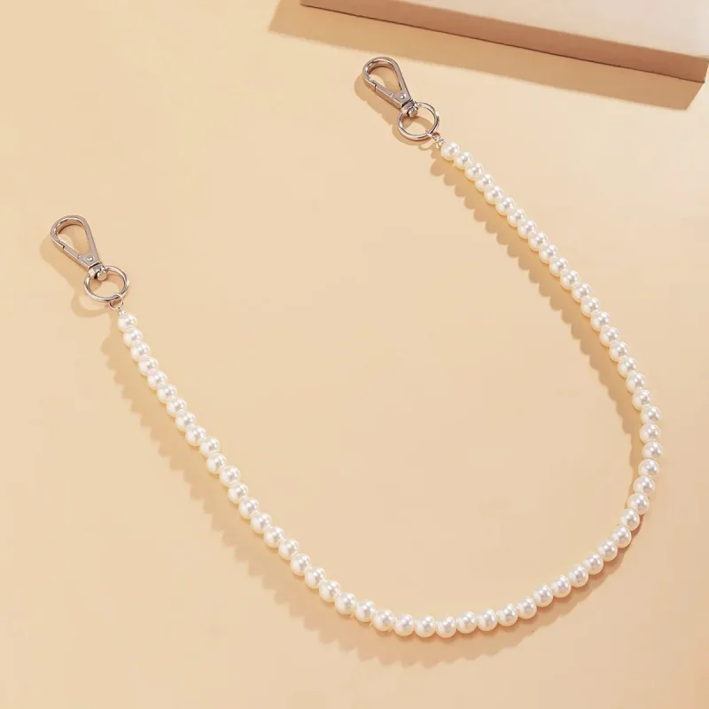 New Fashion Simple Retro Imitation Pearl Waist Chain Jeans Key Chain Bag Chain For Men And Women Jewelry Gifts Wholesale