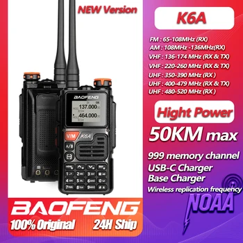 NIEUW Baofeng K6A Air Band VHF UHF Dual Wait Multi-Band Draadloos Freq Kopie Ruisonderdrukking 999Ch FM-radio 1750Hz Tone Burst