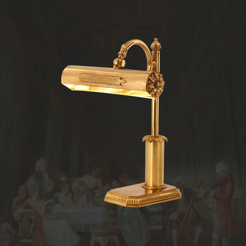

Copper Bedroom Bedside Lamp European Style Living Room Study Table Lamp Warm Wedding Decorative Desk Lamp