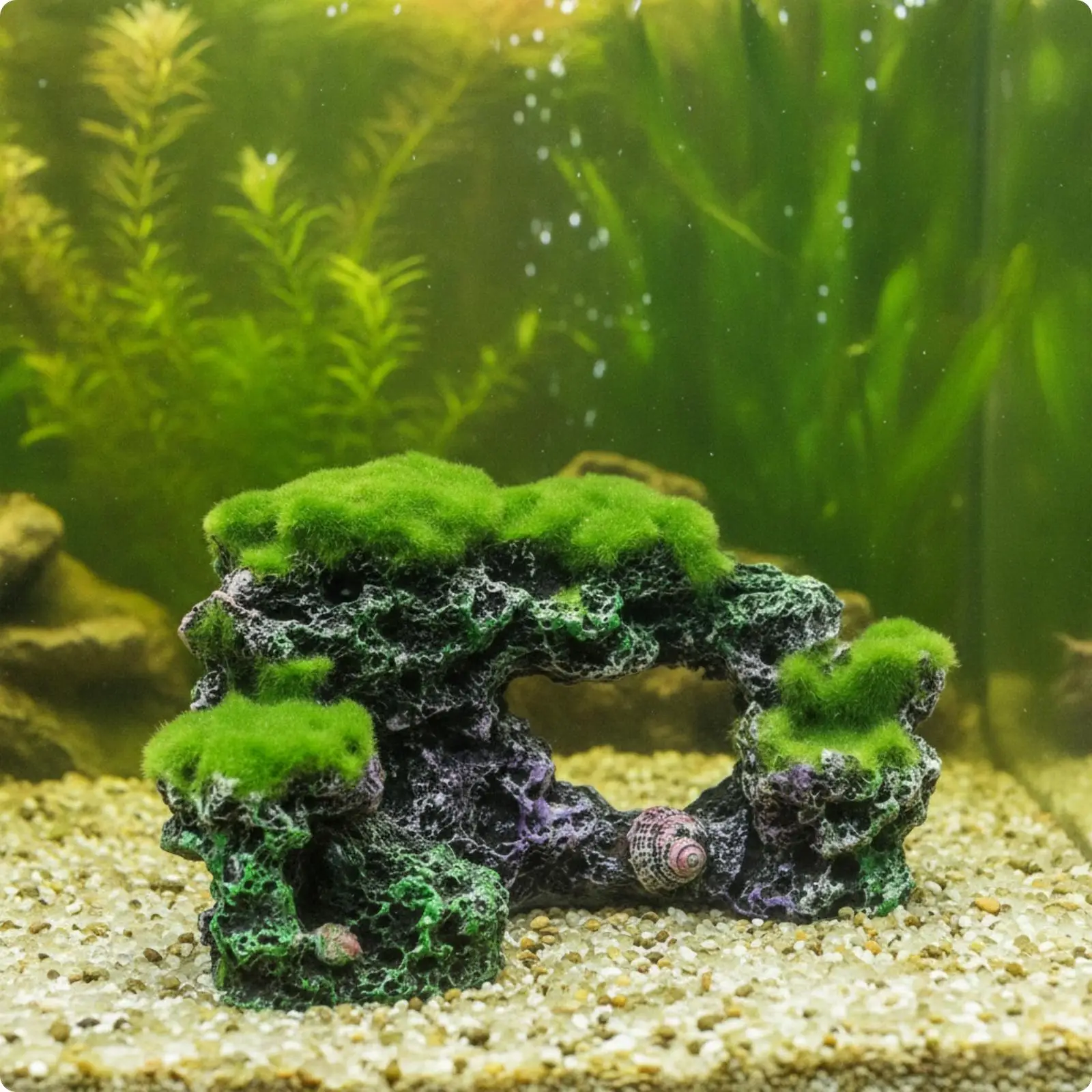 Low Maintenance Resin Coral Ornament for Aquatic Tank Decor with Shell Embedded Features
