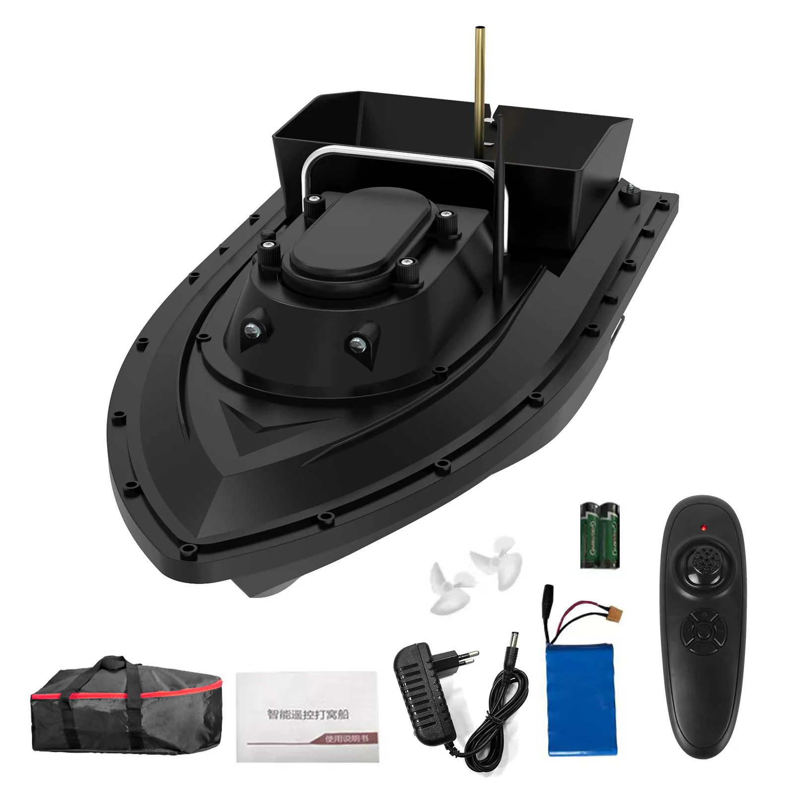 

New D12F RC Fishing Bait Boat Dual Power Supply Fish Feeder Device 500M Distance Bait Loading Remote Control Bait Boat