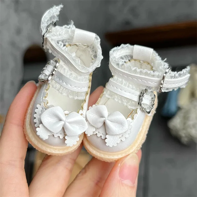 Sapatos de boneca bjd adequados para boneca fofa de tamanho 1/6, couro de corte de renda versátil = sapatos 1/6, acessórios de boneca