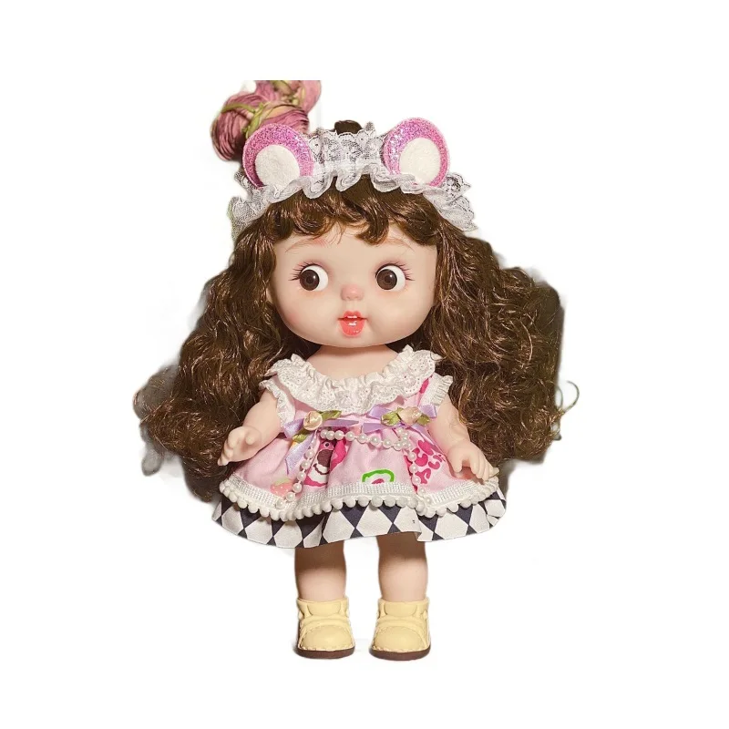 28cm Simulation Dolls Big Head Cute Baby Toys Girl Festival Toy Gift Kids Doll For Girls Playing House Fat Child Replacement Set