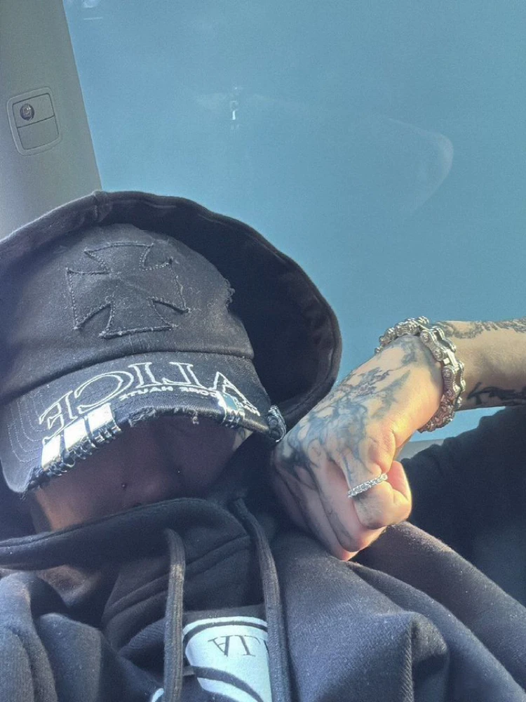 限定版-9mice-アリス-パッチワーク-クロスステッチ-ベースボールキャップ-ウォッシュドデニム-カーブブリム-ヒップホップハット-カジュアル-コットン-ユニセックス