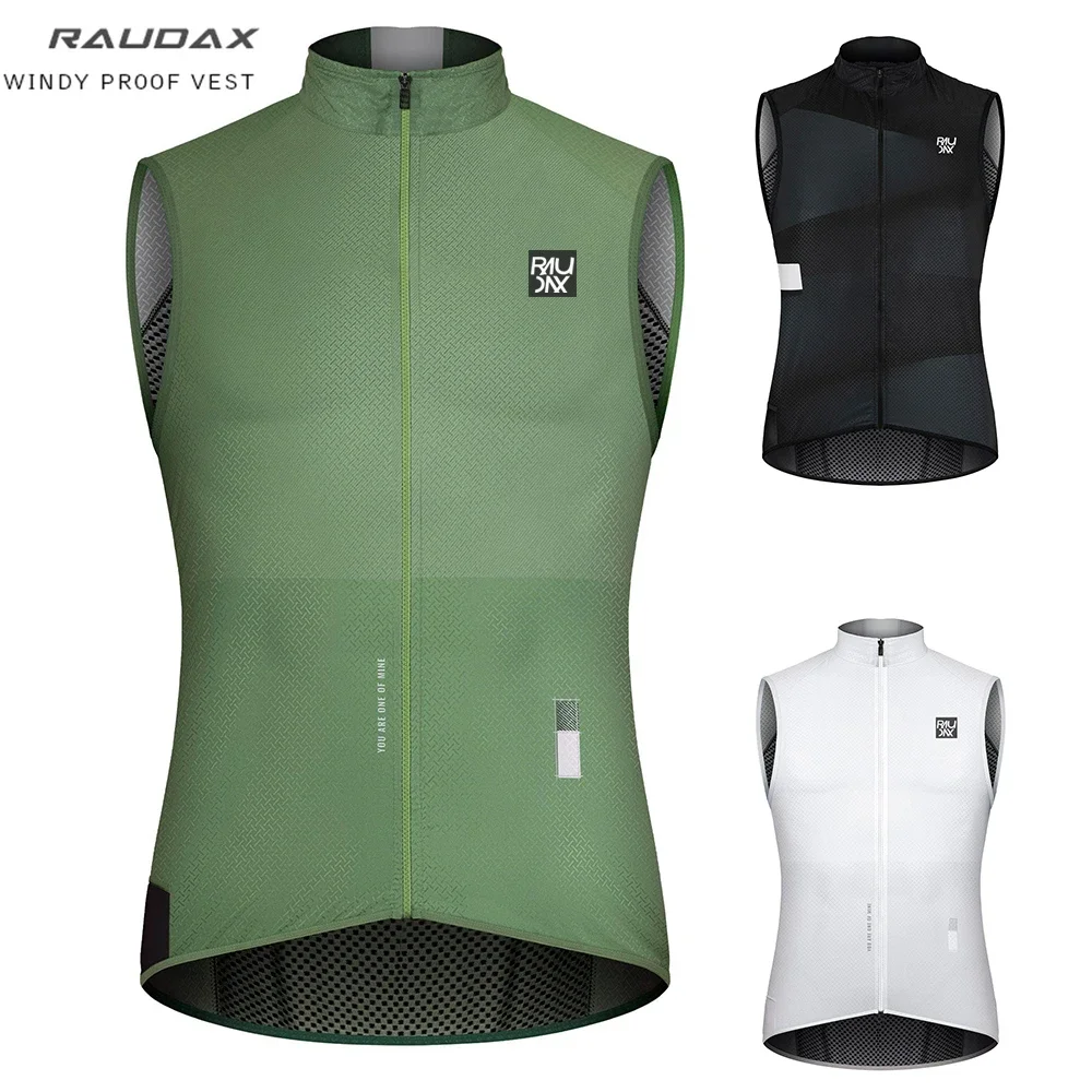 Raudax New Men Cycling Vest Wind Men 2025 Sleeveless Bicycle Gilet Lightweight Outdoor Windproof MTB Sports Wind Reflective Vest