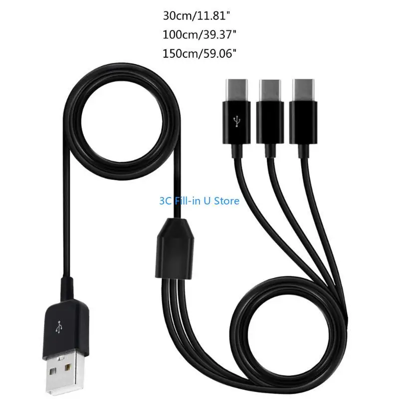 G8TA USB2.0 Тип А до 3 типа C -разъемы мужского заряда кабель синхронизации кабеля синхронизации синхронизировать