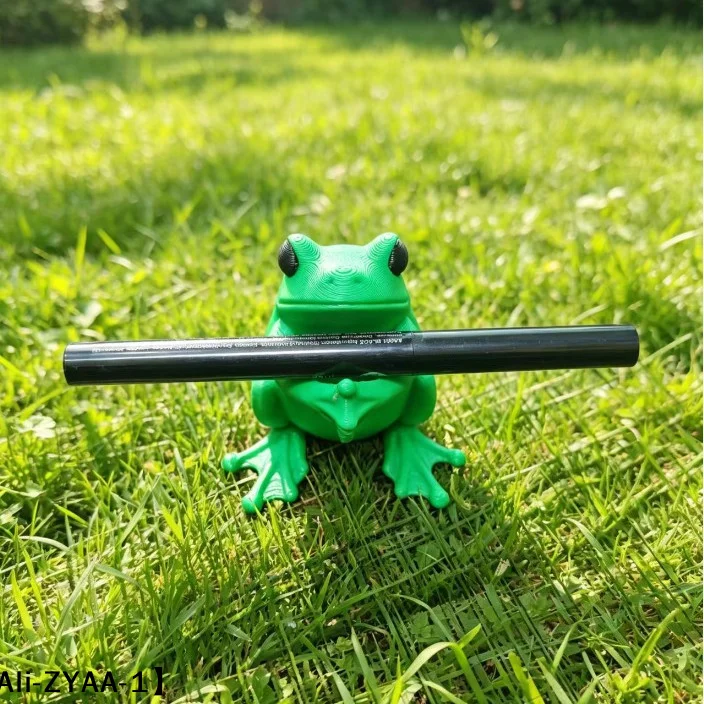 【A】Adorable 3D Green Frog Pen Holder Multi-Functional Pen Stand Creative Stationery Storage Desktop Decor Frog Lovers Gift