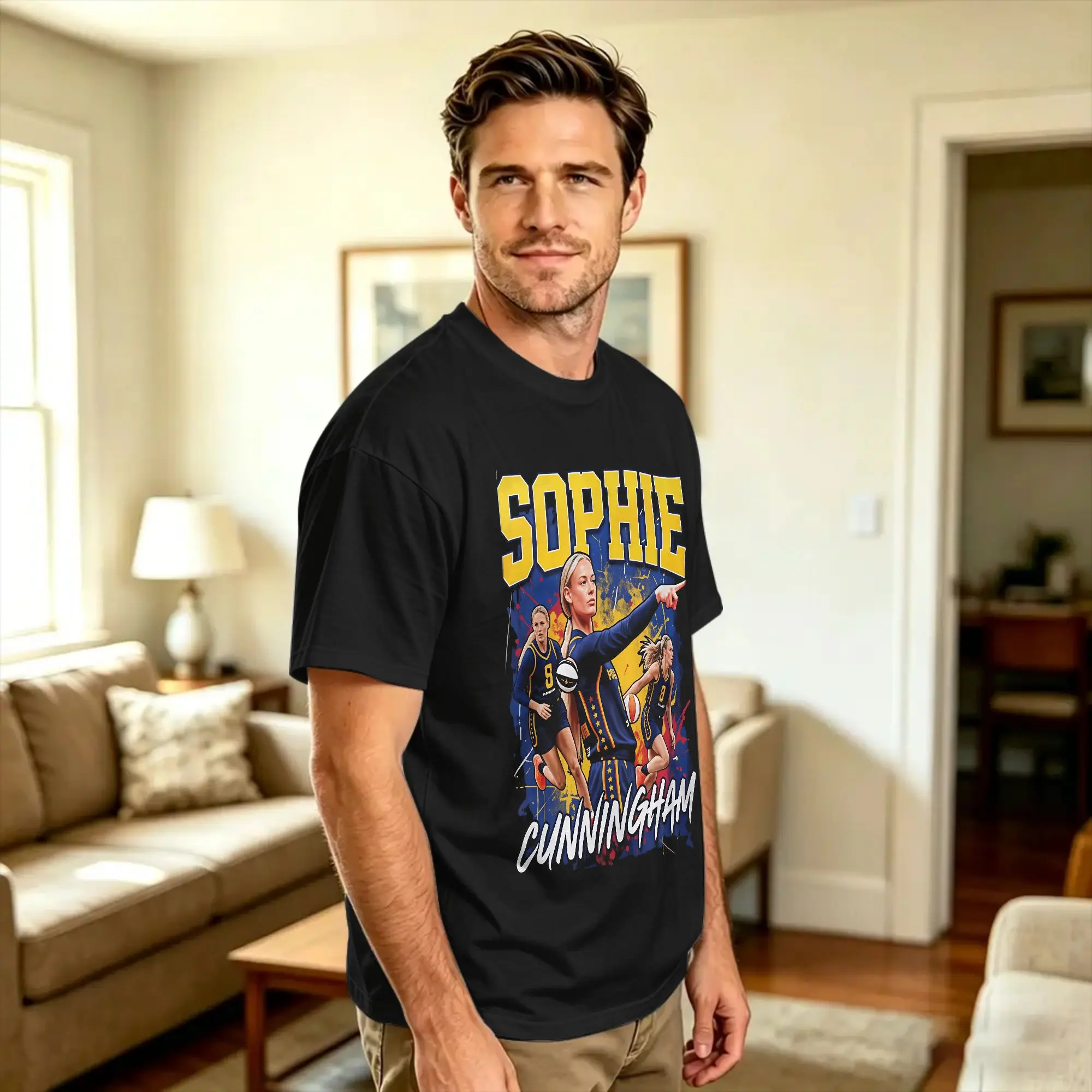 Sophie Cunningham Point Pose T-Shirt Men's  Funny T Shirts Summer O-Neck Hip Hop Tees Cheap Oversized Tops