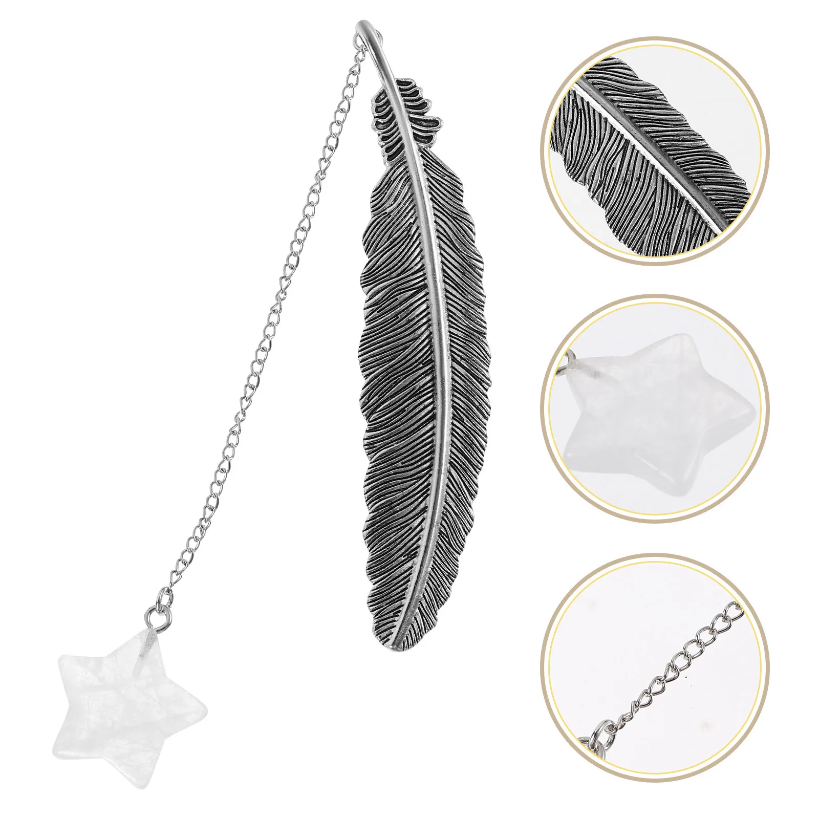 

Crystal Pendant Bookmark Plume Shape Elegant Delicate Reading Marker Unique Gift for Teachers and Book Lovers Bookmark