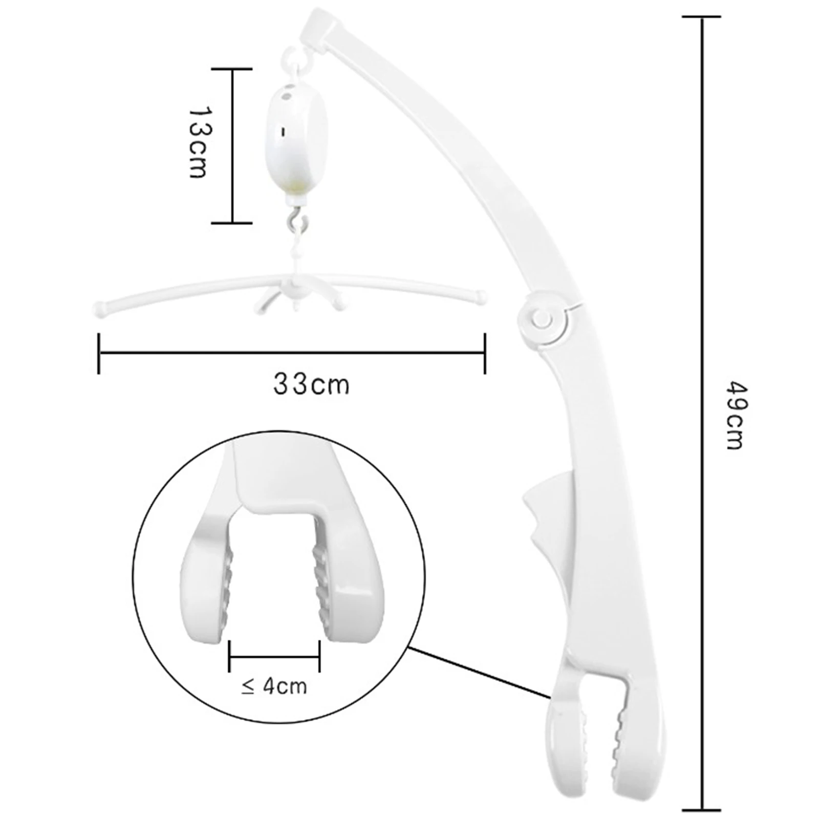 Baby Crib Bell Holder Rattles Toy Rotated Bracket Adjustable No Screws