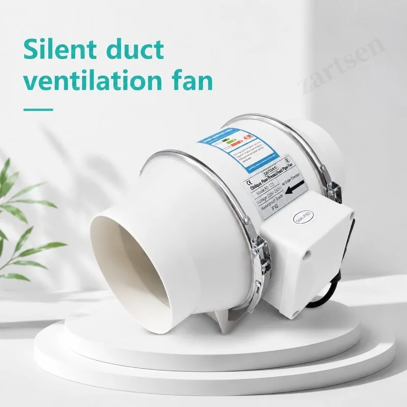 4/5/6 Inch Mixed Flow Inline Fan 220V Remote Control Quiet High Speed Exhaust Fan Home Bathroom Kitchen Vent Extractor Fan