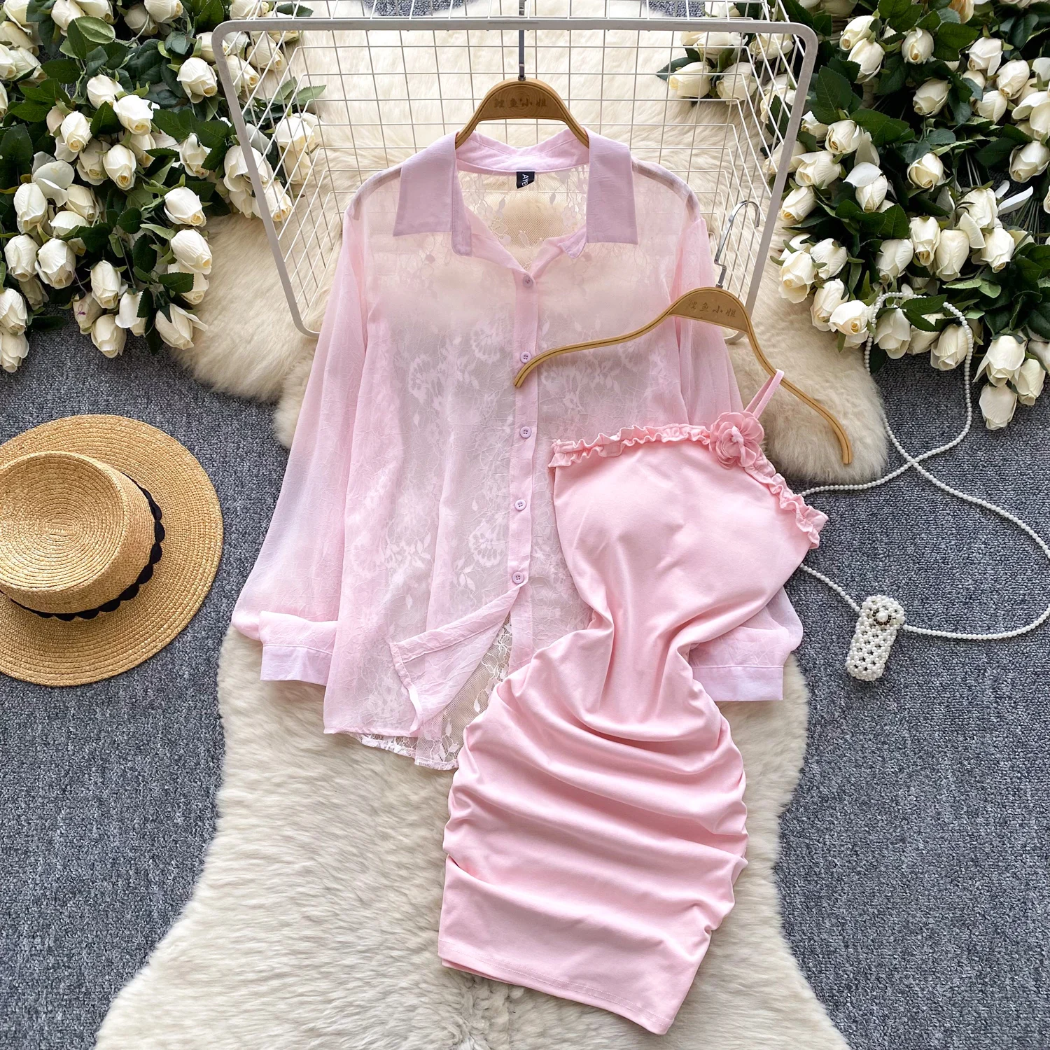 

Chic Edible Tree Fungus button Dress Sexy Evening Party Women Vintage Hip Wrap pencil dress Two Piece Set