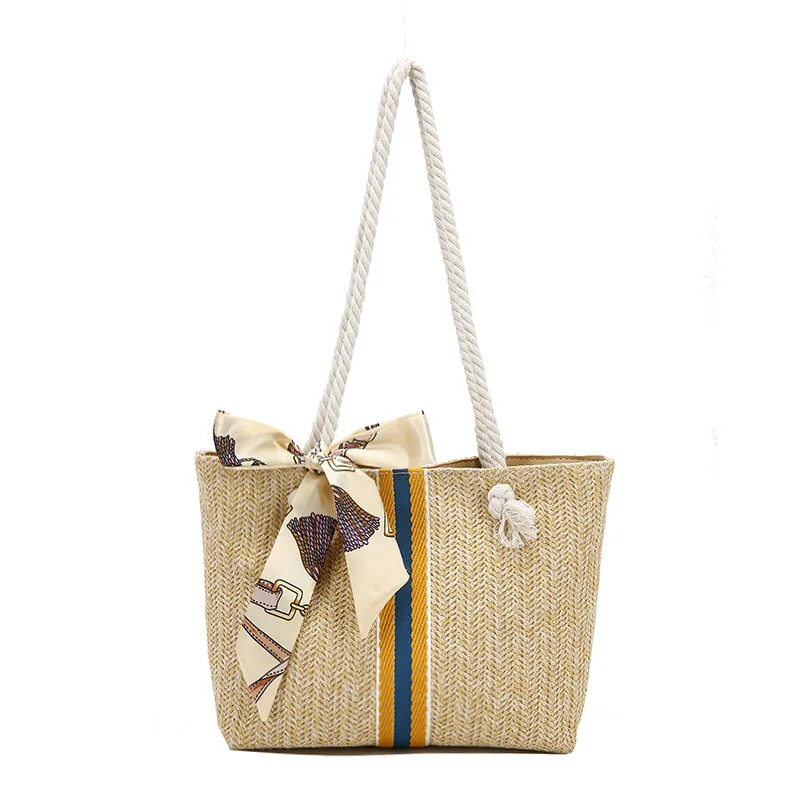 Women Large Capacity Straw Bags Summer Autumn 2022 New Popular Fashion Simple Shoulder Portable Tote Bag Hot