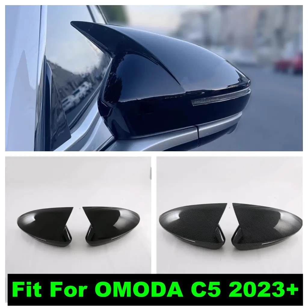 

Fit For OMODA C5 2023 2024 2025 Car Door Rearview Mirror Protector Shell Cap Cover Trim ABS Black / Carbon Fiber Look Accessorie