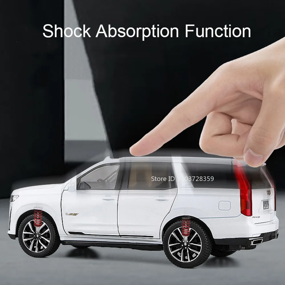 Modelo en miniatura de Escalade Prado 1:24, coches de juguete de aleación, puertas con luz de sonido fundido a presión, modelos de simulación abiertos, regalos para niños