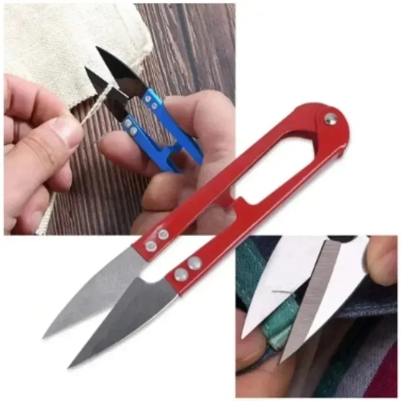 1 قطعة متعدد الألوان التشذيب الخياطة مقص U شكل كليبرز الغزل الفولاذ المقاوم للصدأ DIY بها بنفسك مجوهرات الحرفية صنع مقص خياط أداة
