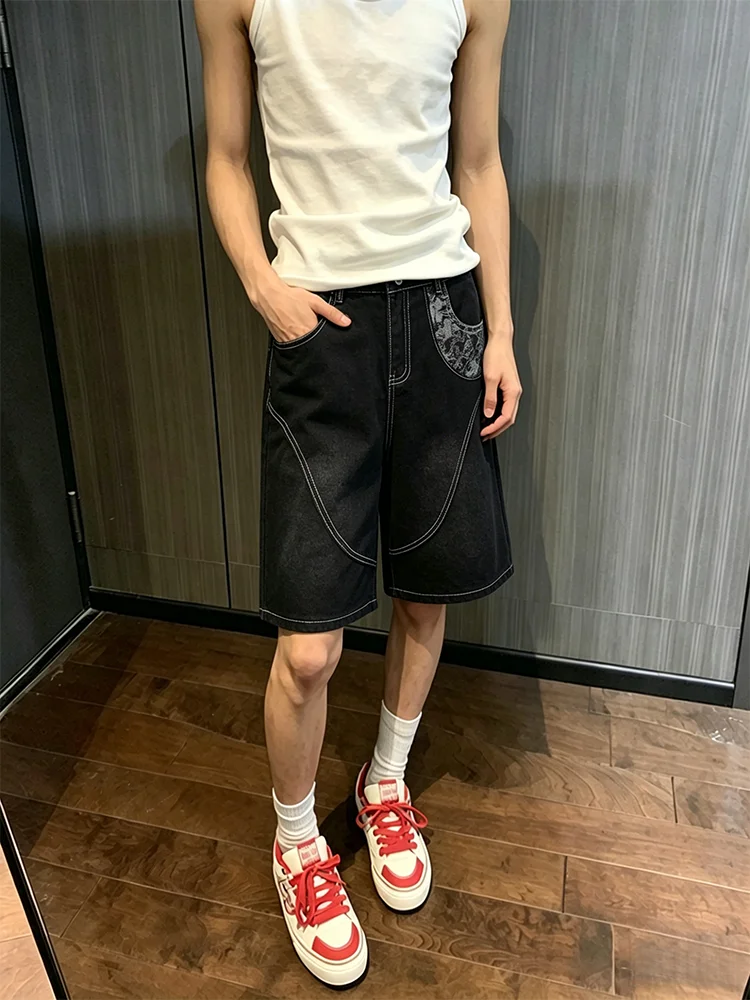 Cleanfit Original Jeans Short Shorts Men's Summer Thin American High Street Design Five-Point Pants Cotton Polyester Blend