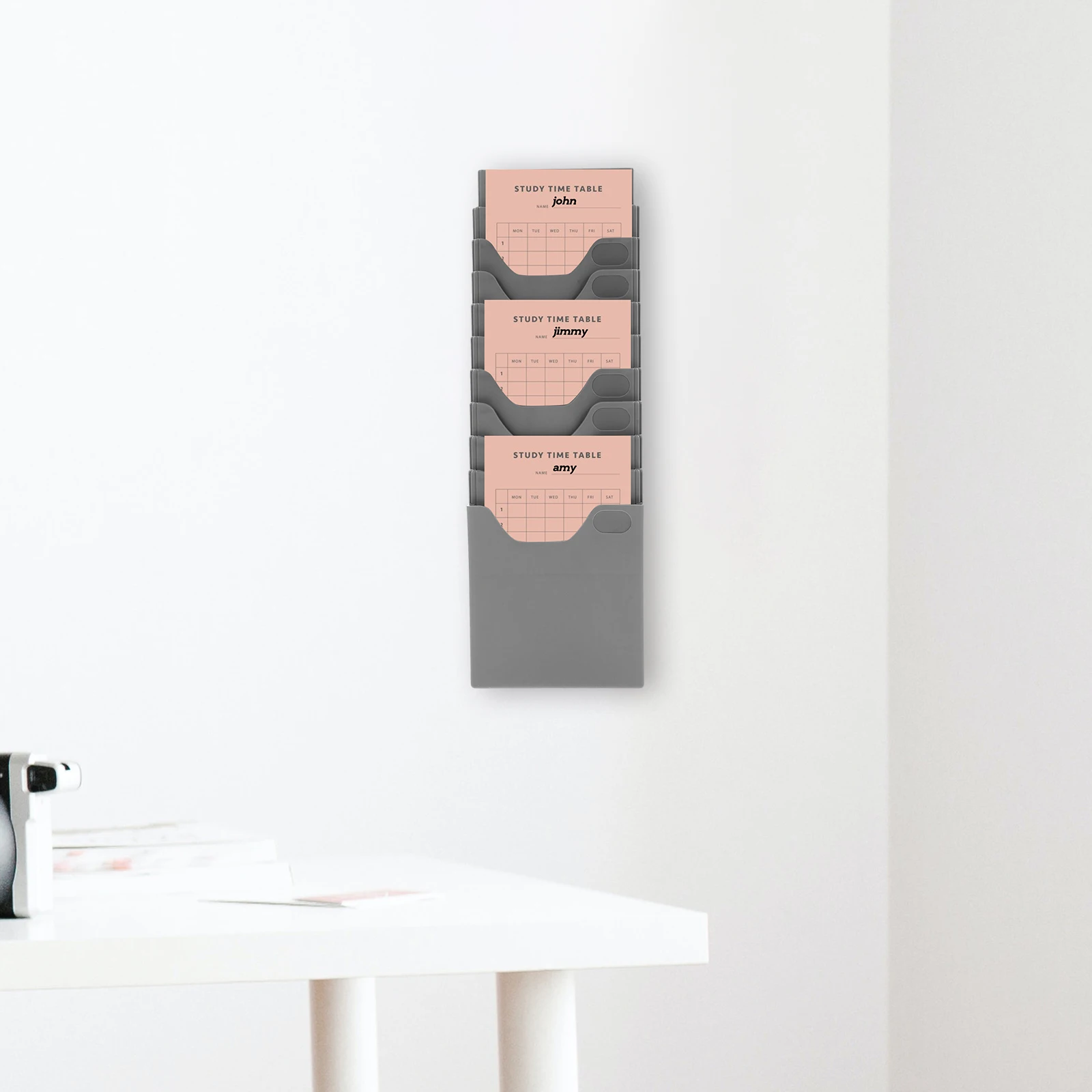 

Card Holder Grey Material Cards Shelf Rack Sticker Attendance Standing Display PP Plastic Organizer Multi Grid