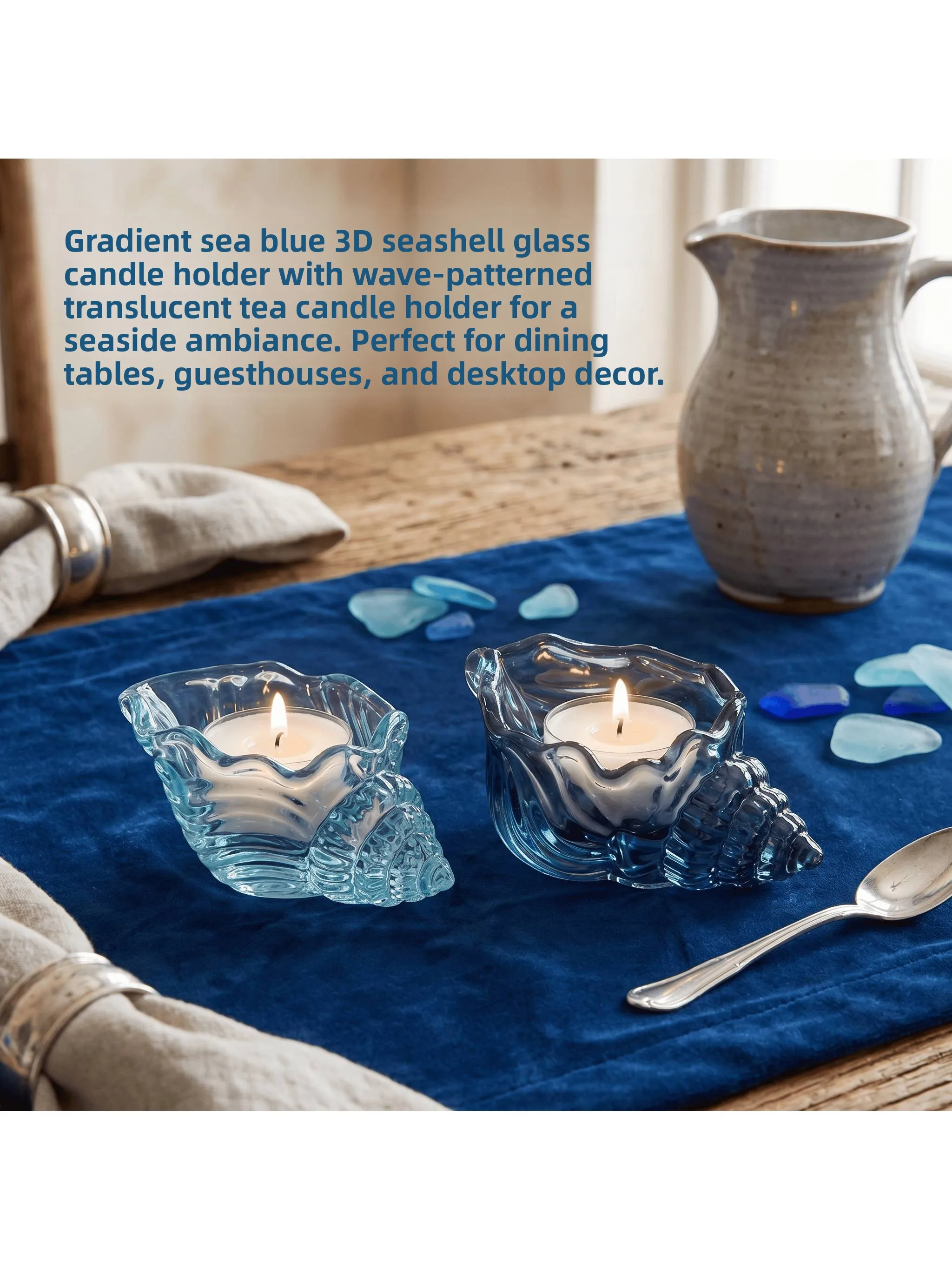 北欧スタイルの海のカタツムリガラスキャンドルホルダー装飾シンプルクリエイティブオーシャンカラーホームデコレーションホテル宴会誕生日パーティー装飾