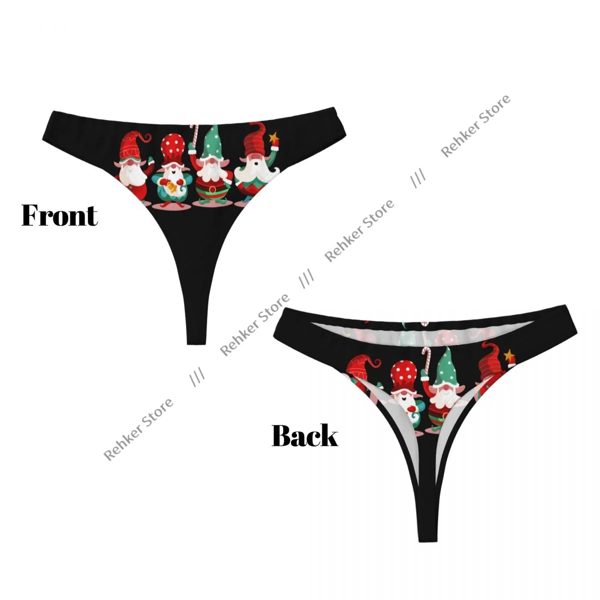 Sexy G-string Thongs Women Panties Christmas Colorful Gnomes Underwear Lingerie Tanga