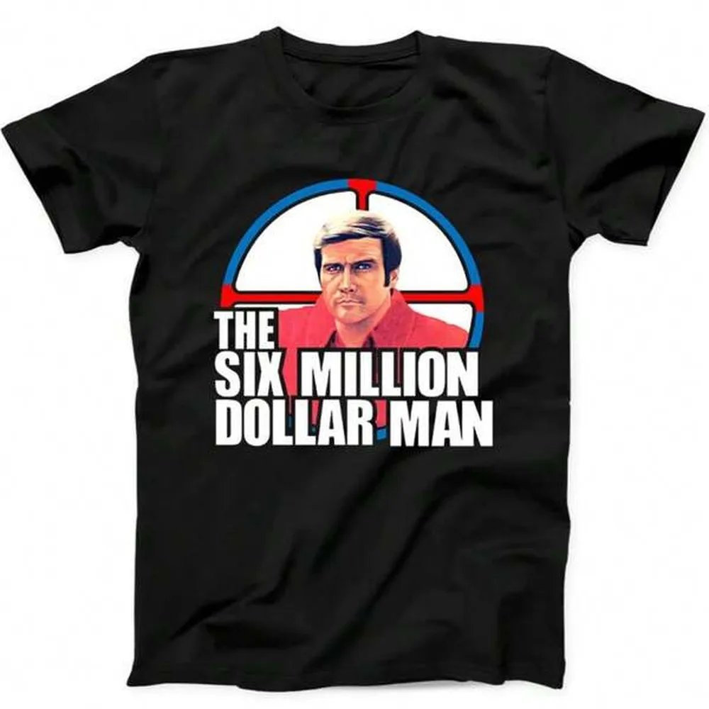 180GSM Pure Cotton The Six Million Dollar Man 70s Sci Fi Tv Graphic T Shirt Soft Knit Nostalgic Casual Retro Tee
