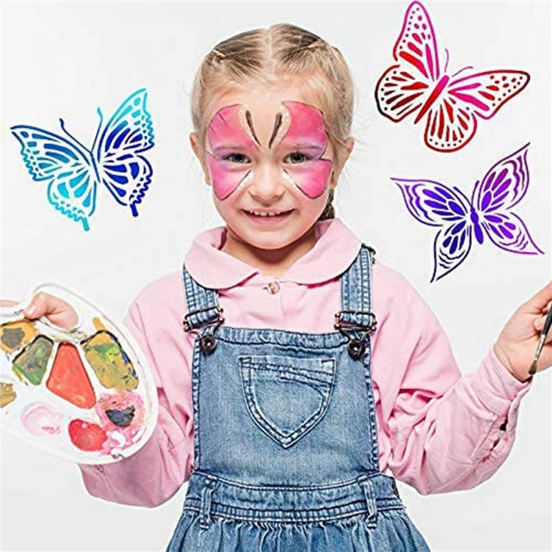 

Portable 32Pcs Reusable Butterfly Stencils Butterfly Template Art Painting Stencils For Paint Craft Wall DIY Decor (6 X 6 Inches